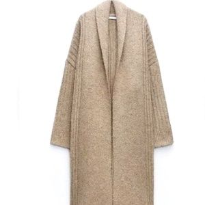 ZARA RIB KNIT COAT NWT